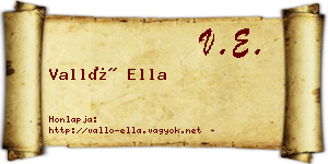 Valló Ella névjegykártya